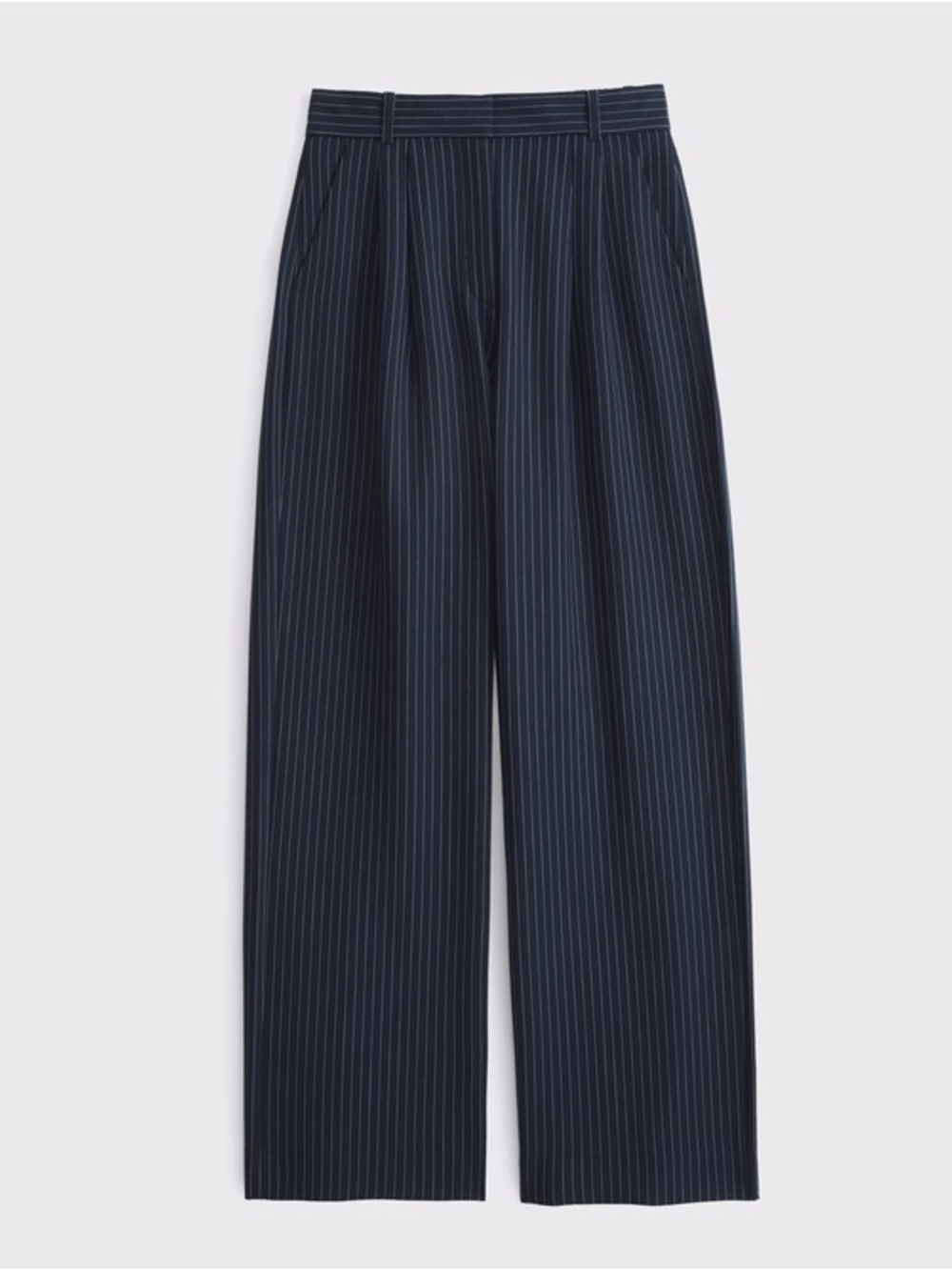 NEW Abercrombie & Fitch Sloan Tailored Wide Leg Blue indigo striped Pants 28 - Picture 5 of 14